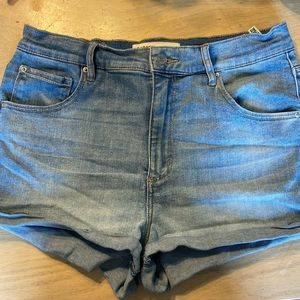 Garage ultra high rise denim shorts